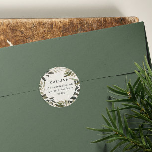Bronzed Branches Return Address Classic Round Sticker
