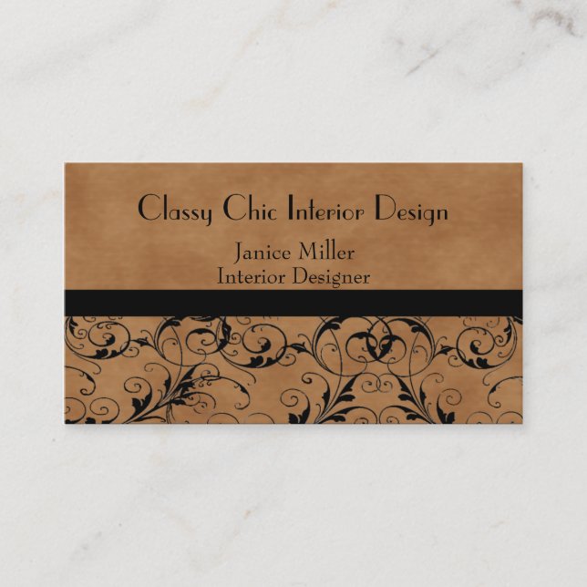 Bronzed Suede Business Cards (Front)