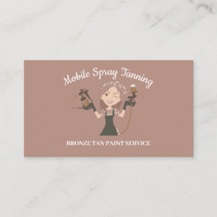 Bronzer Spray Body Paint Lady Mobile Tanning Business Card