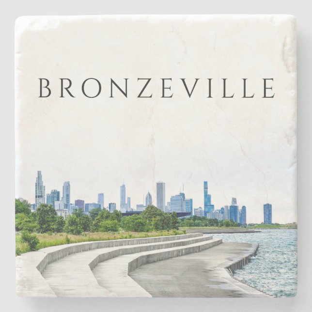Bronzeville Chicago Stone Coaster (Front)