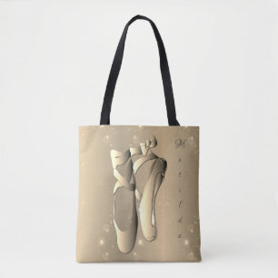 Bronzy Ballet Toe Shoes w/Name Tote Bag