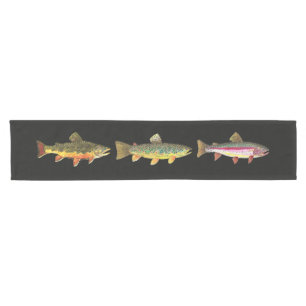 Brook, Brown and Rainbow Trout Short Table Runner