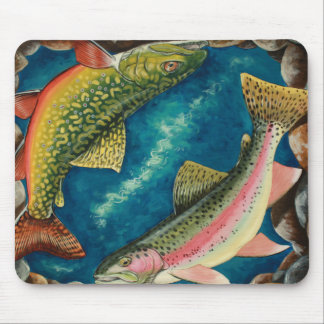 Brook Trout and Rainbow Trout Mouse Mat