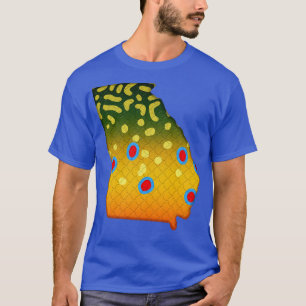 Brook Trout Fish Georgia State Map Fishing Gifts T-Shirt