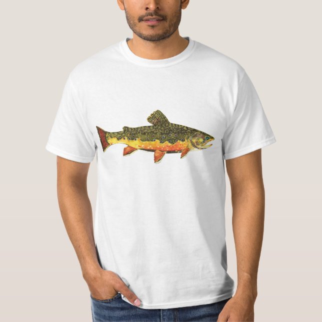 Brook Trout Fish Painting T-Shirt (Front)