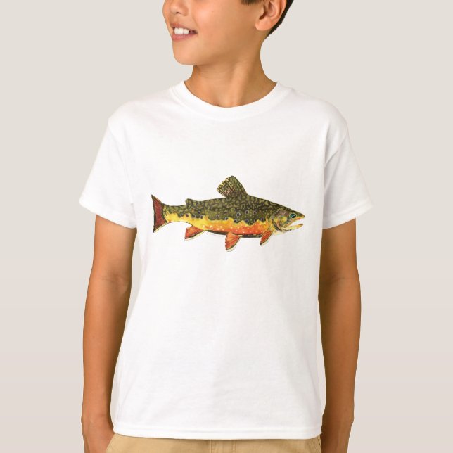 Brook Trout Fish Painting T-Shirt (Front)