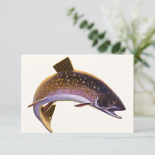 Brook Trout Fish, Vintage Sports Fishing Fisherman