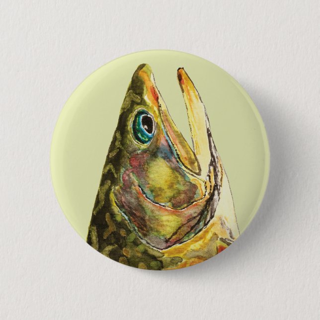 Brook Trout Fisherman 6 Cm Round Badge (Front)