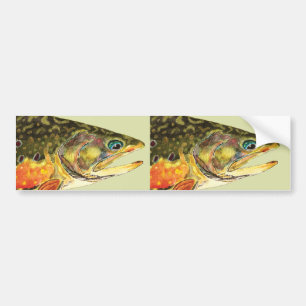 Brook Trout Fisherman Bumper Sticker