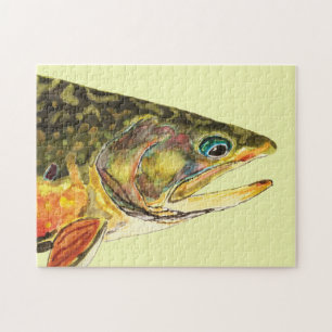 Brook Trout Fisherman Jigsaw Puzzle