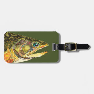 Brook Trout Fisherman Luggage Tag