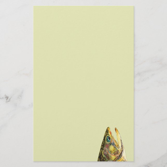 Brook Trout Fisherman Stationery (Front)