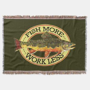 Brook Trout Fisherman's Throw Blanket