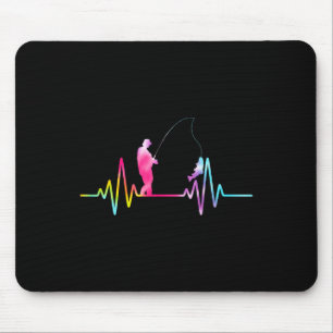 Brook Trout Fishing Gear Tie Dye Fisherman Heartbe Mouse Mat