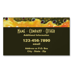 Brook Trout Fishing Magnetic Business Card