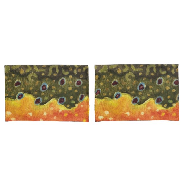 Brook Trout Fishing Pillowcase (Front-Set)