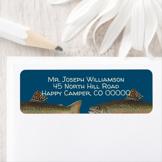Brook Trout Fishing Return Address Labels (Insitu)