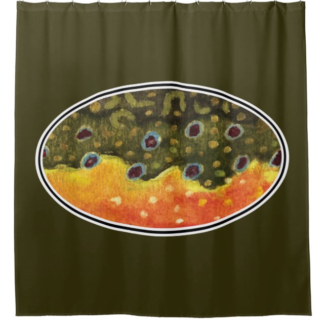 Brook Trout Fishing Shower Curtain (Front)