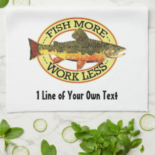 Brook Trout Fly Fisherman Tea Towel