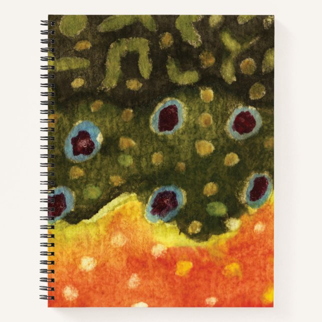 Brook Trout Fly Fishing Anglers Notebook (Front)