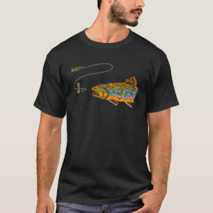 Brook Trout Fly Fishing By Black Fly T-Shirt