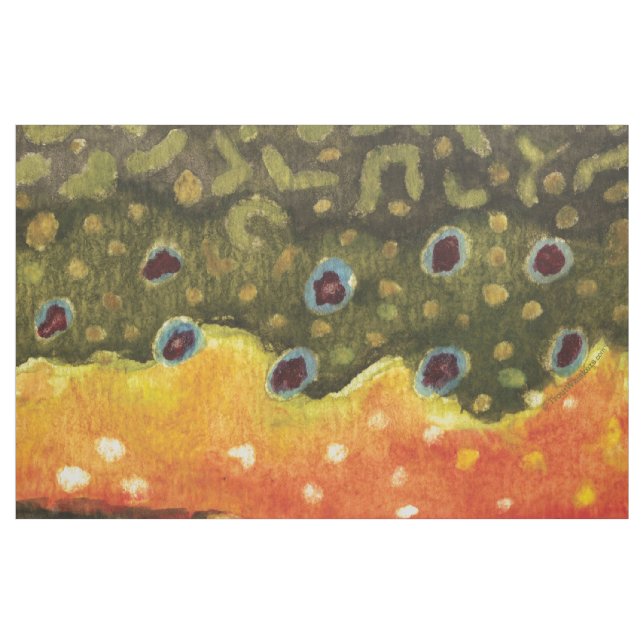 Brook Trout Fly Fishing Fabric (Yard)