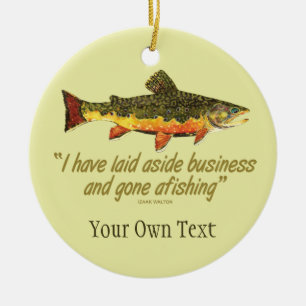Brook Trout Fly Fishing Fisherman's Ceramic Tree Decoration