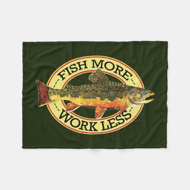 Brook Trout Fly Fishing Fleece Blanket (Front (Horizontal))