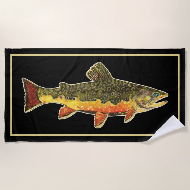 Brook Trout Fly Fishing Flyfish Cool Summer Beach Towel (Front)