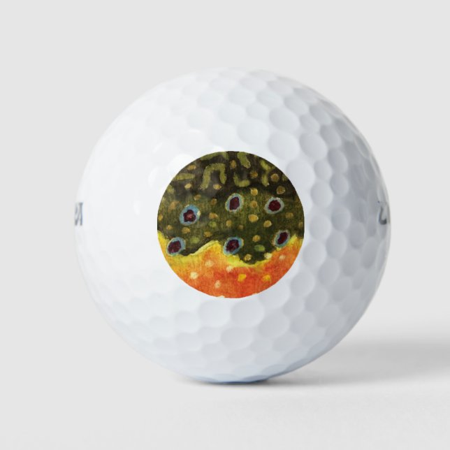 Brook Trout Fly Fishing Golf Balls (Front)