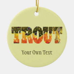 Brook Trout Fly Fishing, Ichthyology Ceramic Tree Decoration