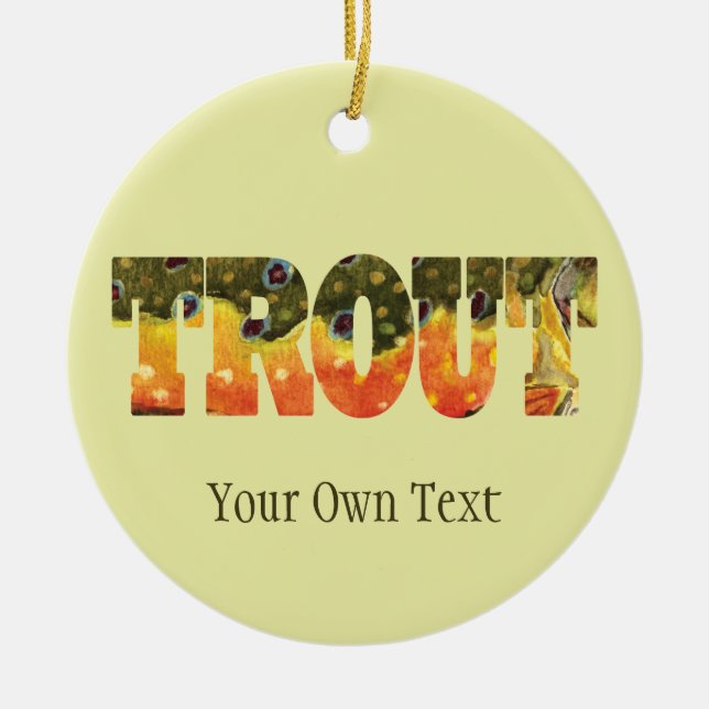 Brook Trout Fly Fishing, Ichthyology Ceramic Tree Decoration (Front)