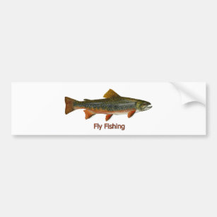Brook Trout Fly Fishing Logo Bumper Sticker