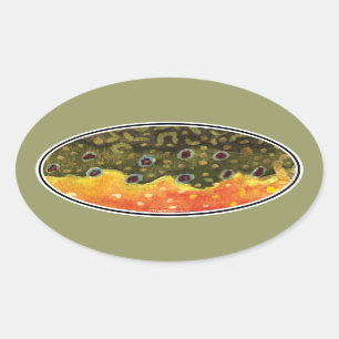 Brook Trout Fly Fishing Oval Sticker