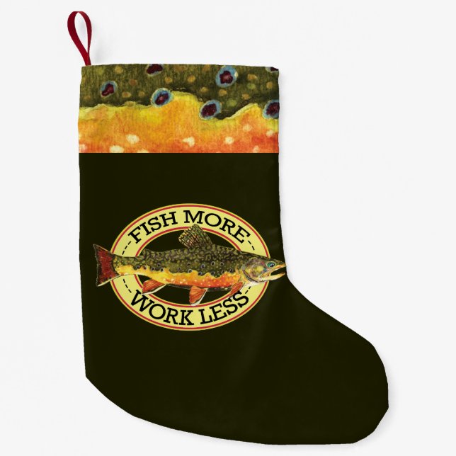 Brook Trout Fly Fishing Small Christmas Stocking (Front)