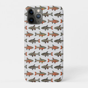 Brook Trout Grey Yellow Orange on Light Grey NH iPhone 11 Pro Case