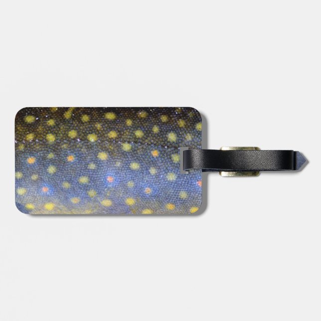 Brook Trout Scales Photography Luggage Tag (Back Horizontal)