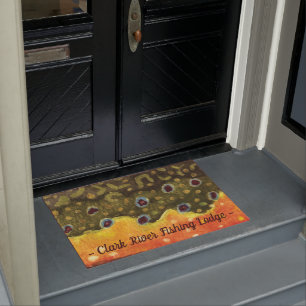 Brook Trout Skin Fly Fishing Custom Welcome Doormat