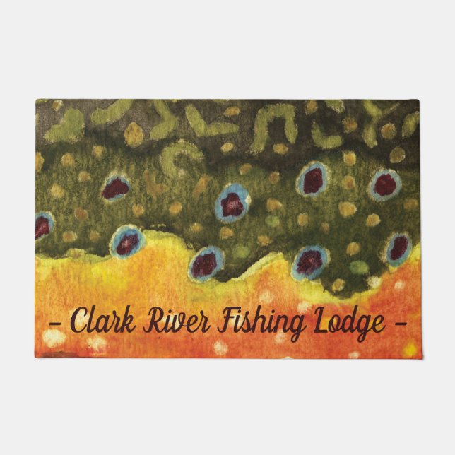 Brook Trout Skin Fly Fishing Custom Welcome Doormat (Front)
