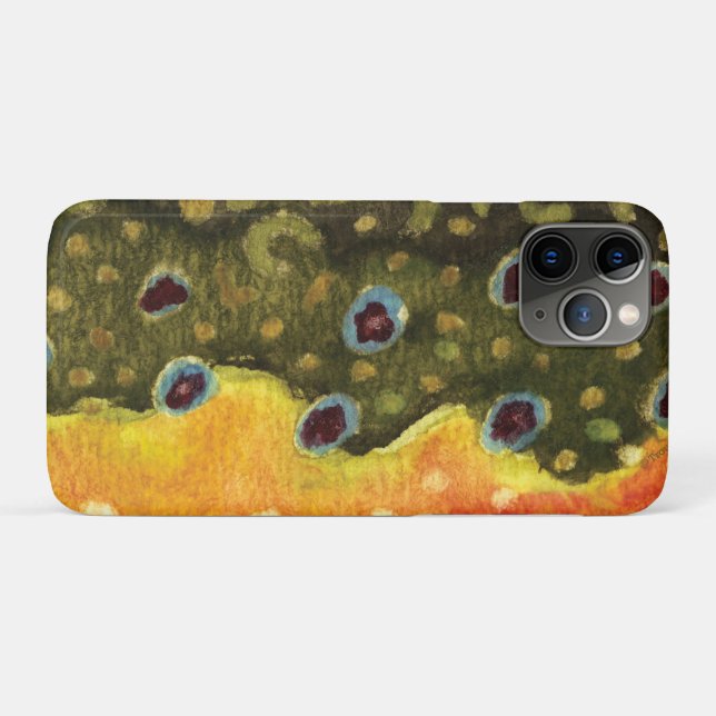 Brook Trout Skin Fly Fishing Ichthyologist Angling Case-Mate iPhone Case (Back (Horizontal))