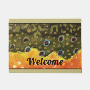 Brook Trout Skin, Fly Fishing Painting Doormat