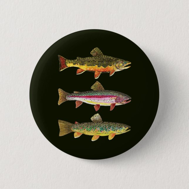 Brook Trout Sport Fishing 6 Cm Round Badge (Front)