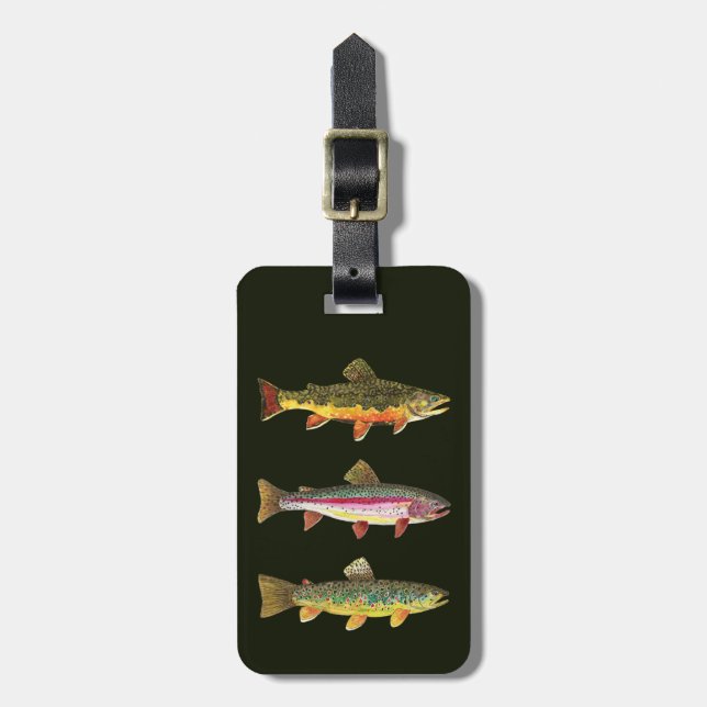 Brook Trout Sport Fishing Luggage Tag (Front Vertical)