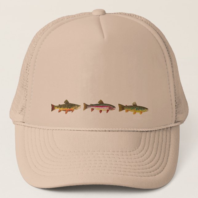 Brook Trout Sport Fishing Trucker Hat (Front)