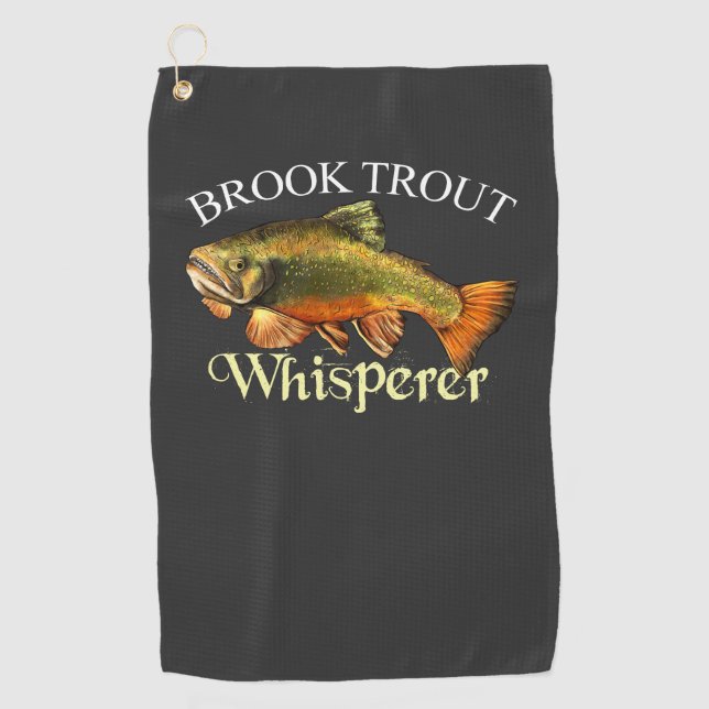 Brook Trout Whisperer Dark Fishing Towel (Front)