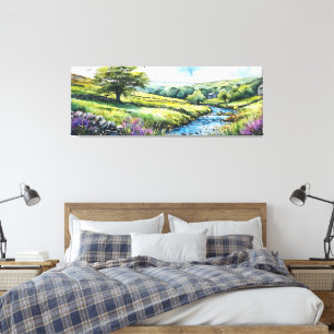 “Brookdale” Wide Landscape Yorkshire Dales Scene Canvas Print