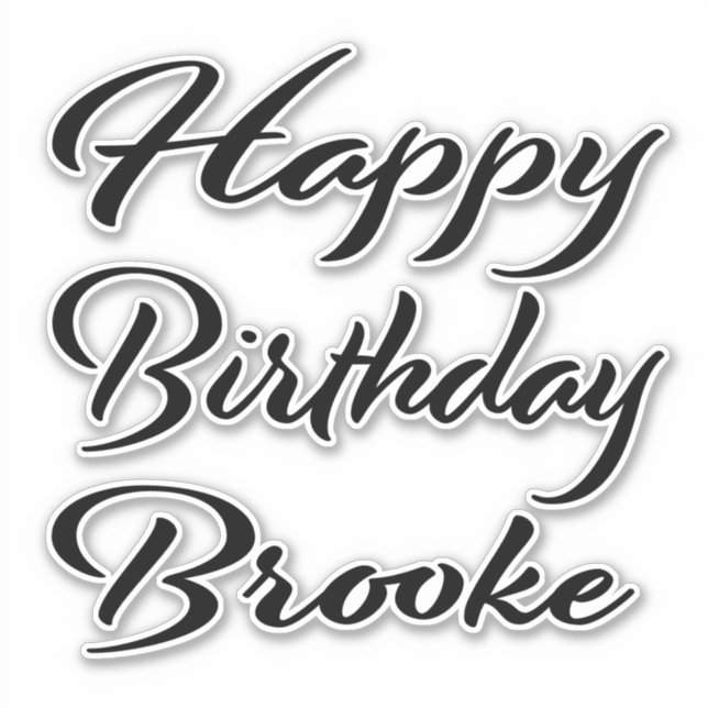 Brooke name first name black sticker birthday (Front)