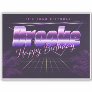 Brooke Name First name lila retro Sticker Birthday