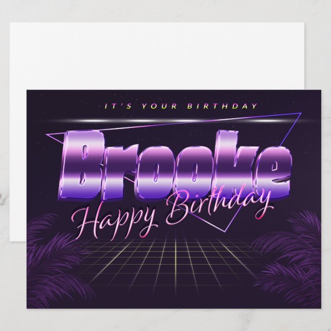 Brooke Name First name pura retro card Birthday (Front/Back)