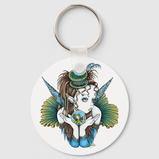 "Brooke" Pet Fish Couture Fairy Art Keychain (Front)
